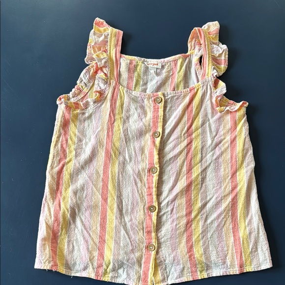 Cat & Jack Pink and Yellow Striped Kids Matching Set Girls XL - Picture 2 of 3